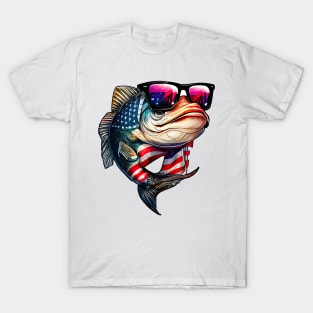 Cool American Bass Fish #4 T-Shirt